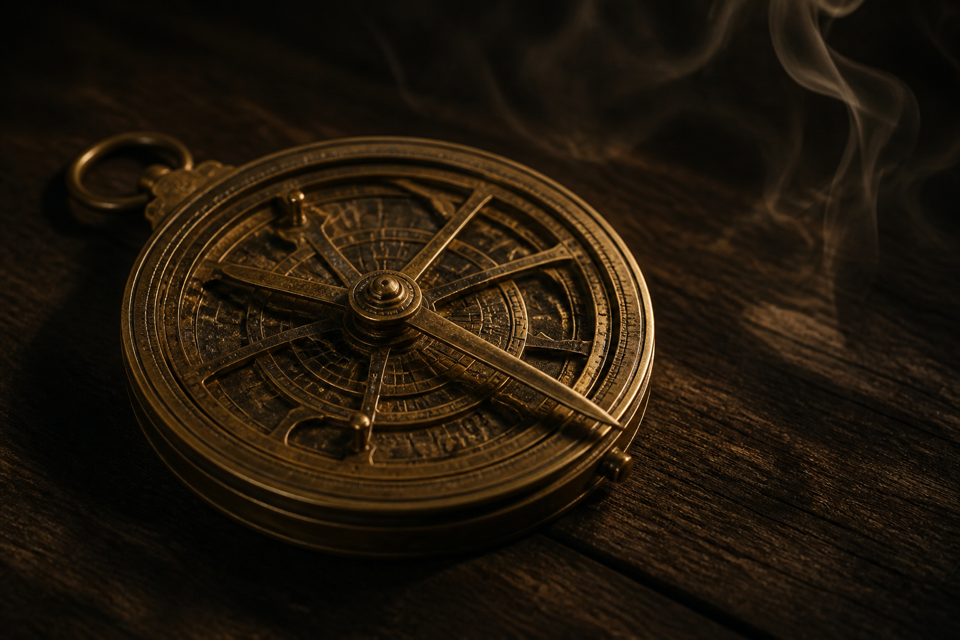 Vintage brass astrolabe